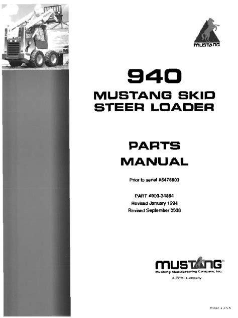 mustang 940 parts manual